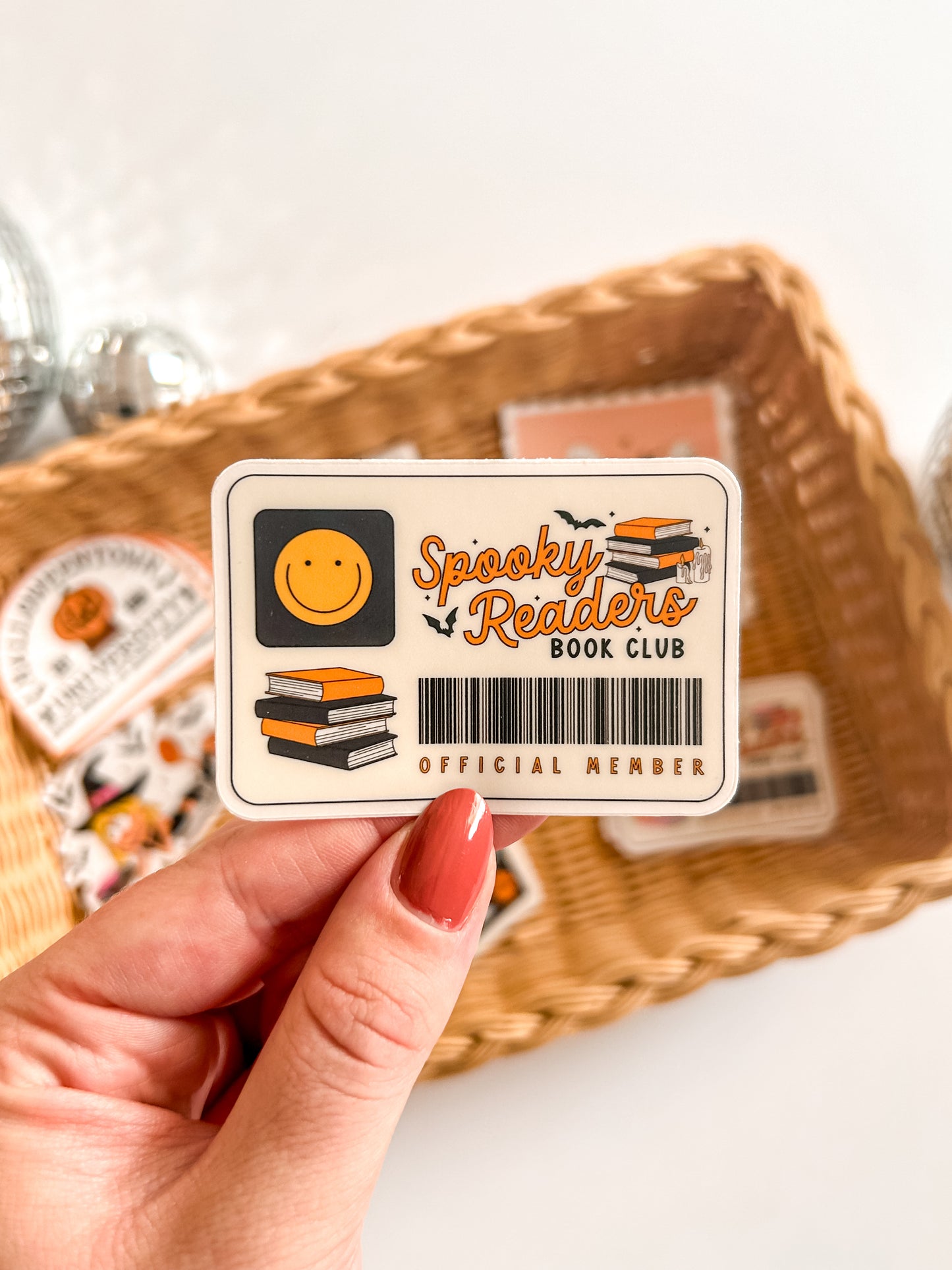 Spooky Reader Library Card Vinyl Sticker