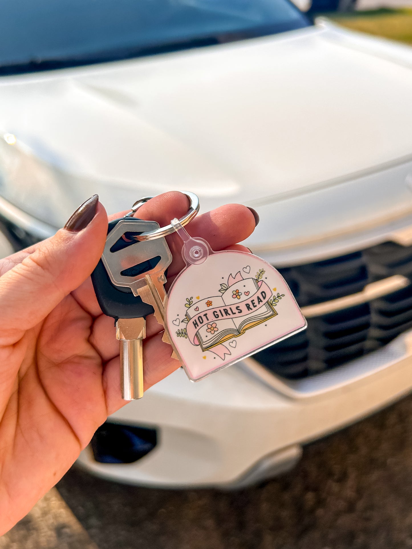 Hot Girls Read Keychain