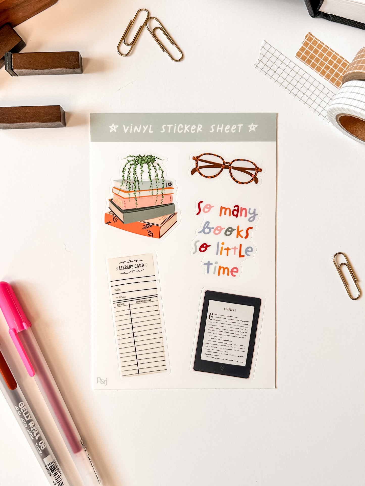Bookish Vinyl Sticker Sheet
