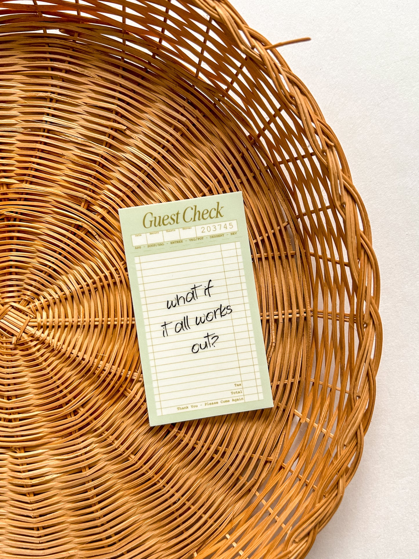Guest Check Vinyl Sticker