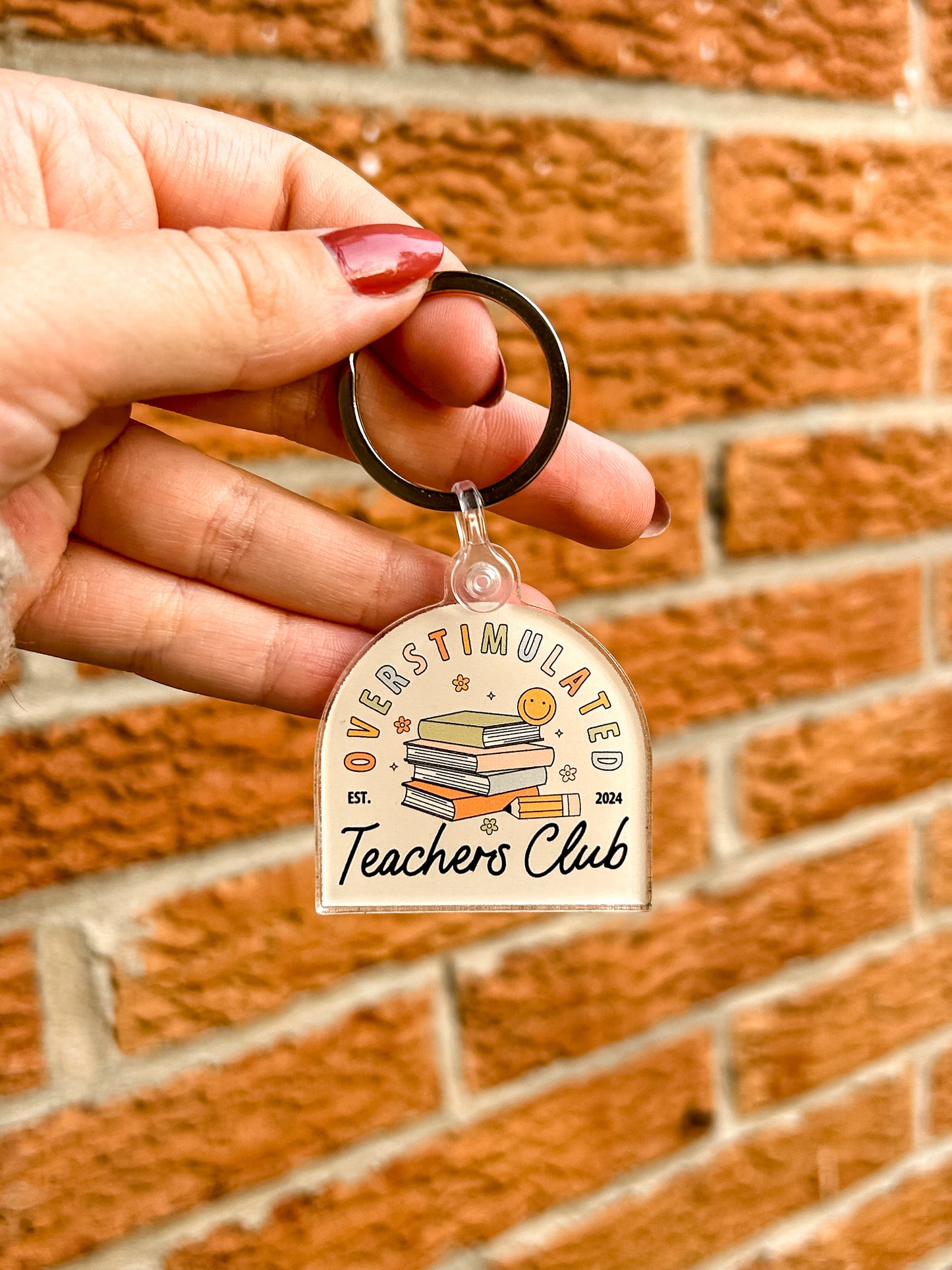 Overstimulated Teachers Club Keychain