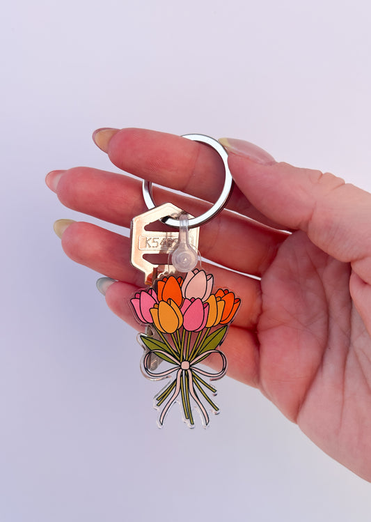 Spring Tulips Keychain