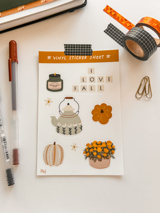 Autumn Vinyl Sticker Sheet